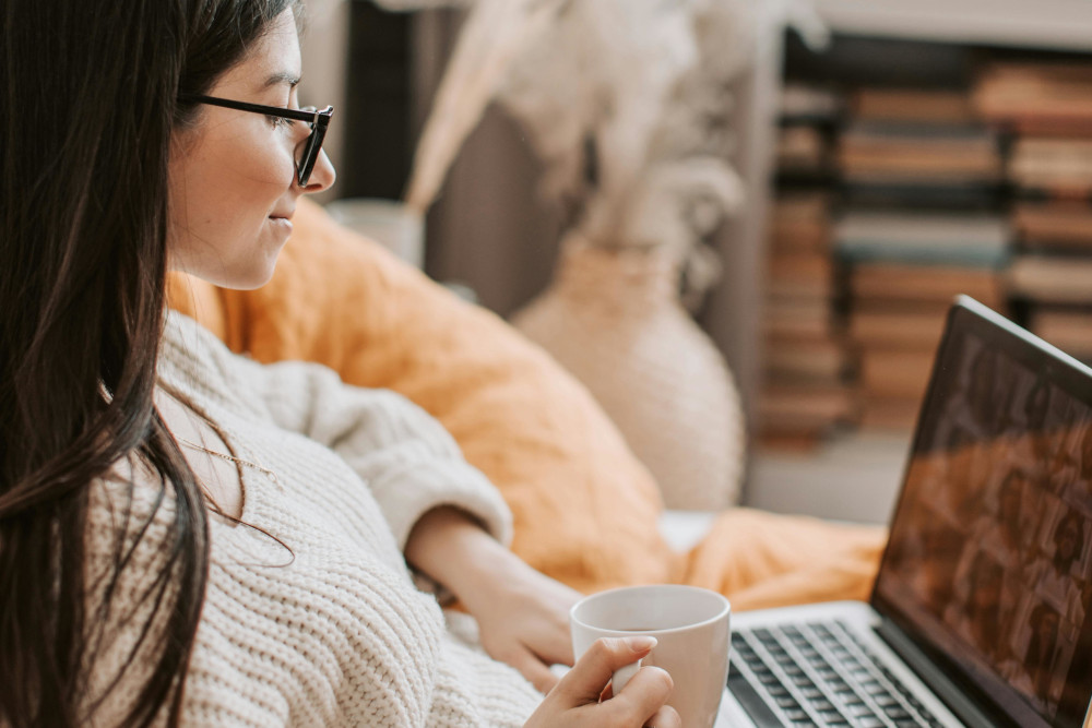 woman in white sweater